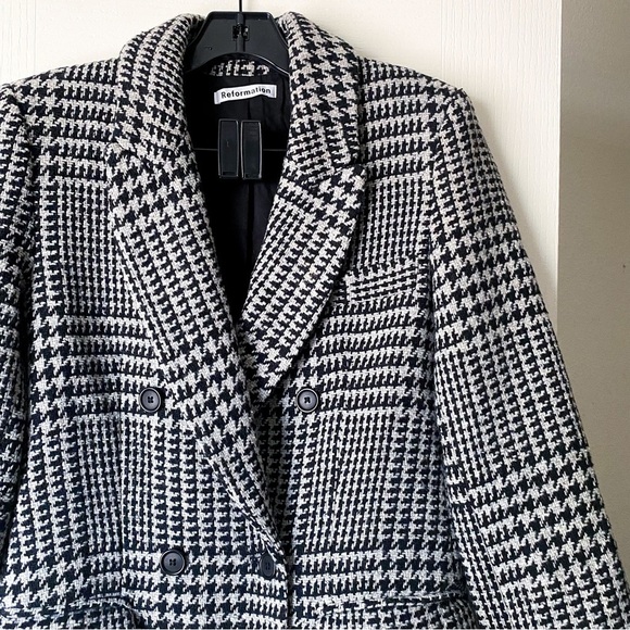 Reformation Black and White Pea Coat - Picture 6 of 9
